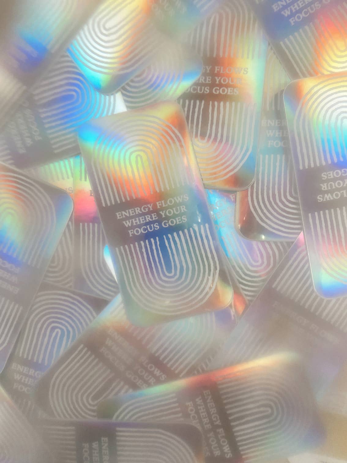 HOLOGRAPHIC STICKER - ENERGY FLOWS WHERE YOUR FOCUS GOES