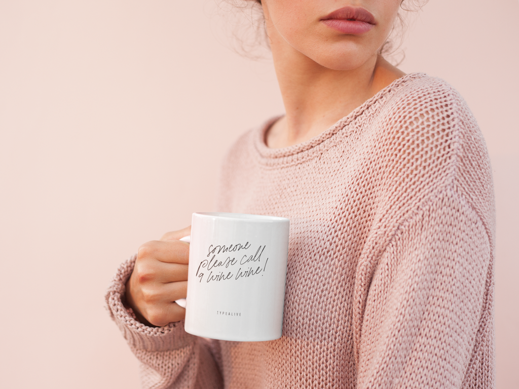 Ceramic mug/Call 9 Wine Wine