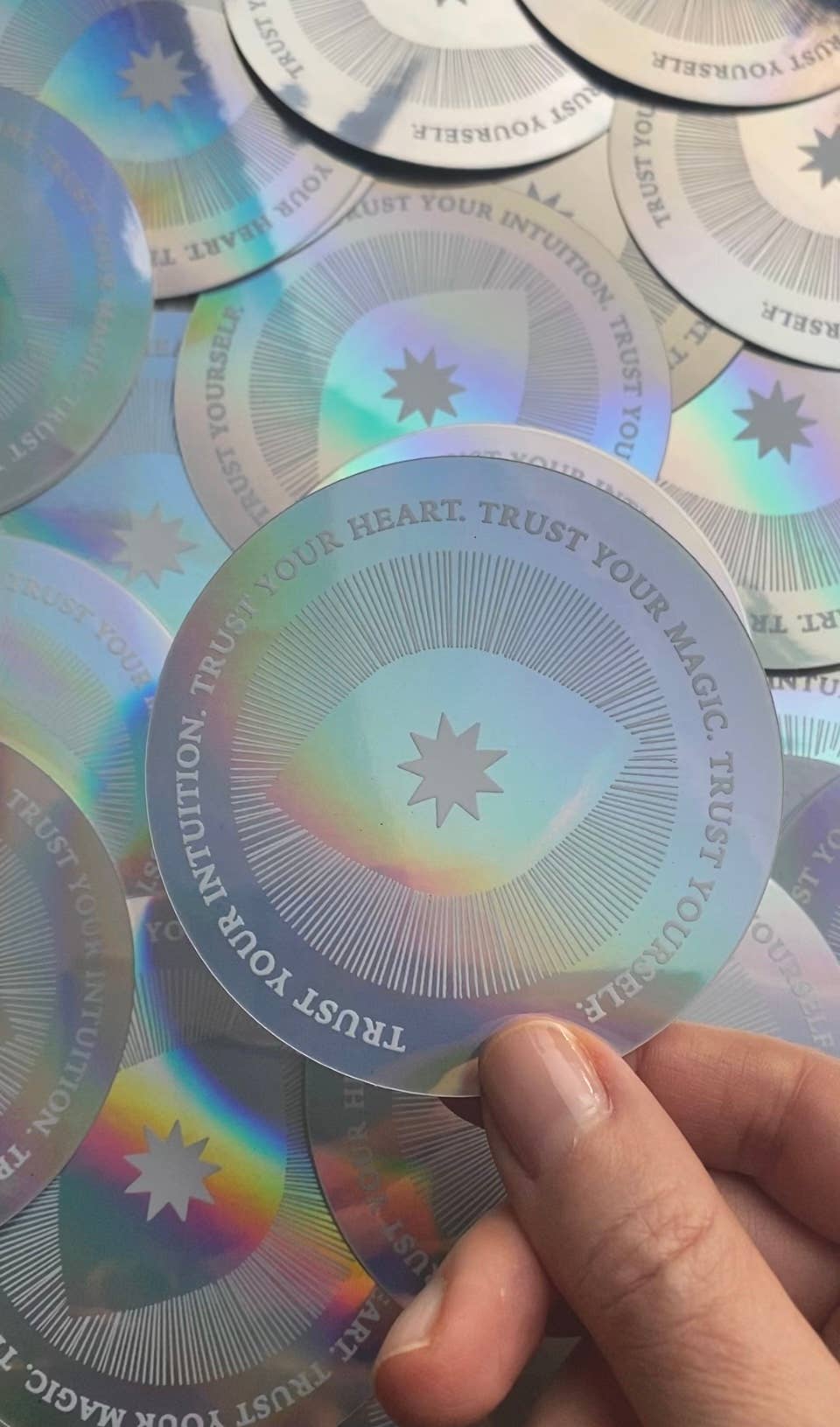 HOLOGRAPHIC STICKER TRUST YOUR MAGIC & INTUITION AFFIRMATION