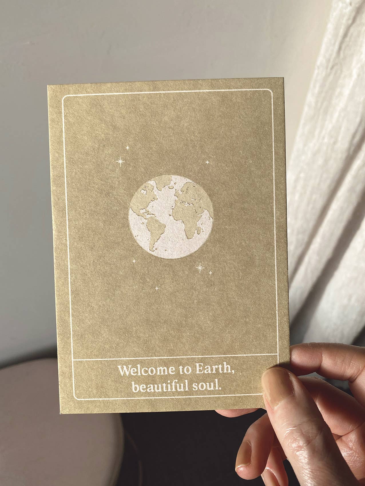 WELCOME TO EARTH, BEAUTIFUL SOUL - POSTCARD - BABY CARD
