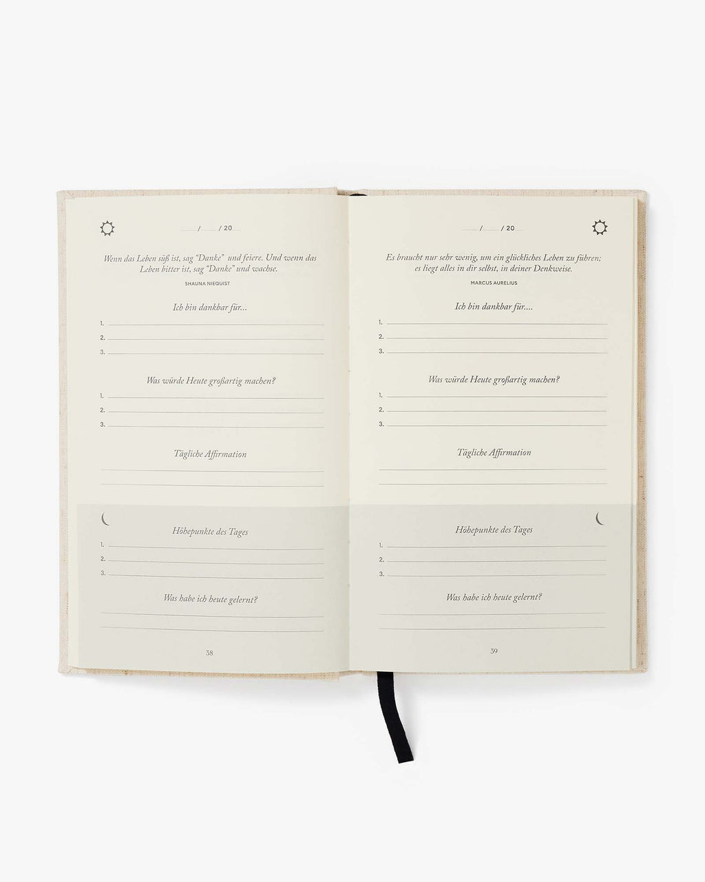German The Five Minute Journal - Daily Guided Gratitude