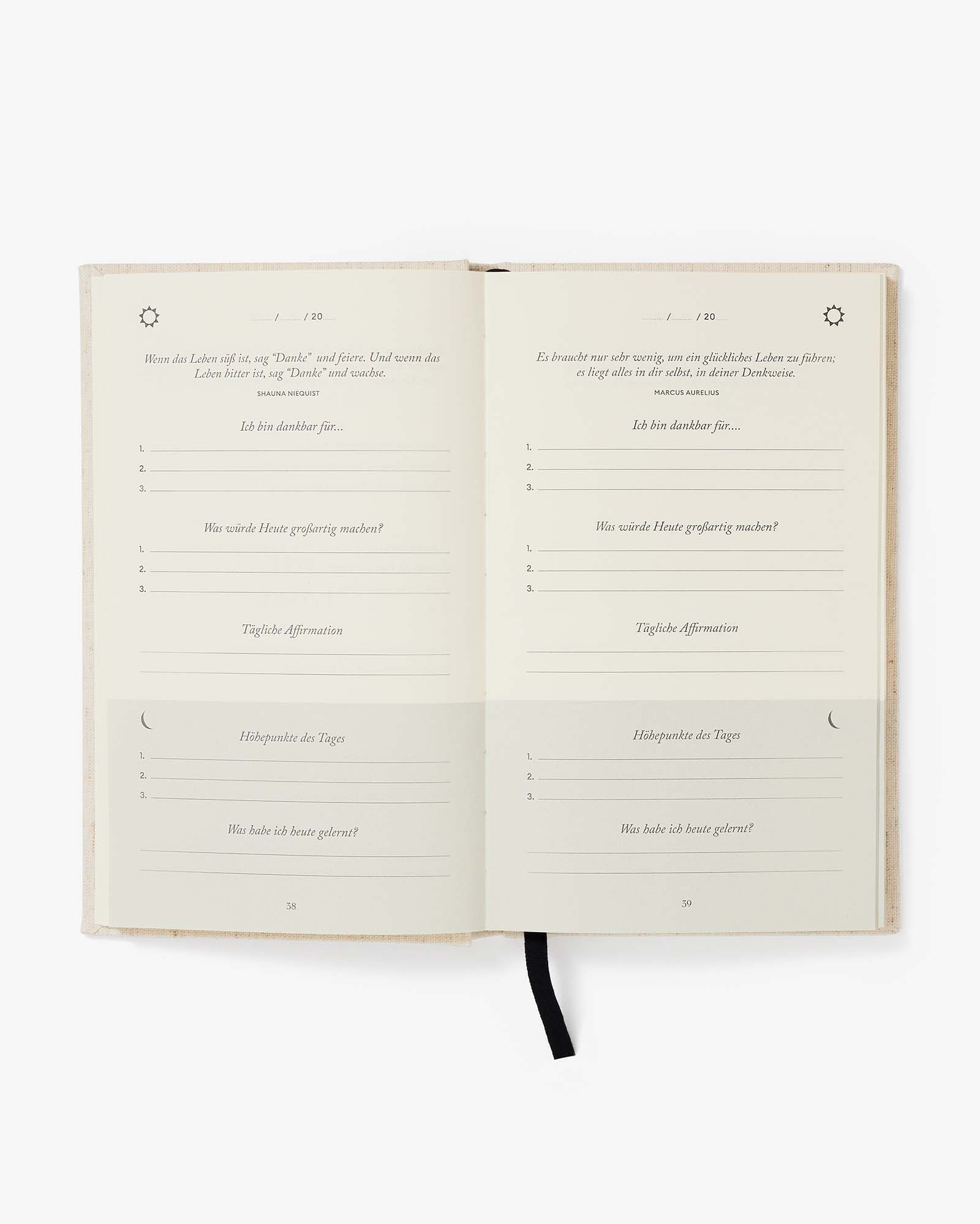 German The Five Minute Journal - Daily Guided Gratitude