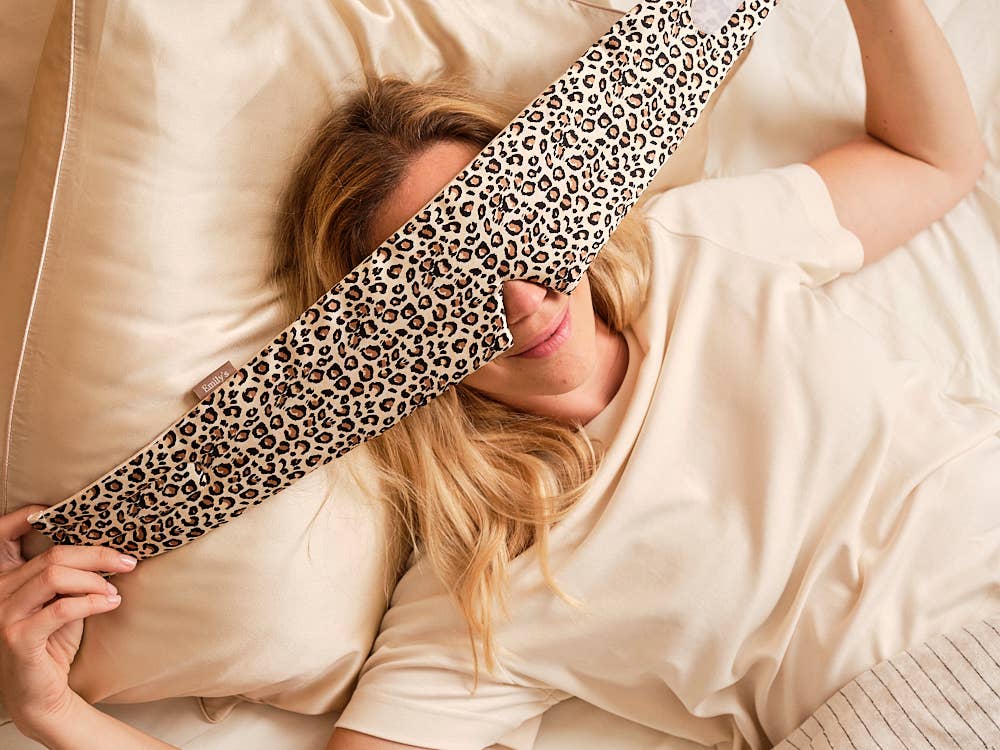 Pure Silk Sleep Mask Headband: Champagne