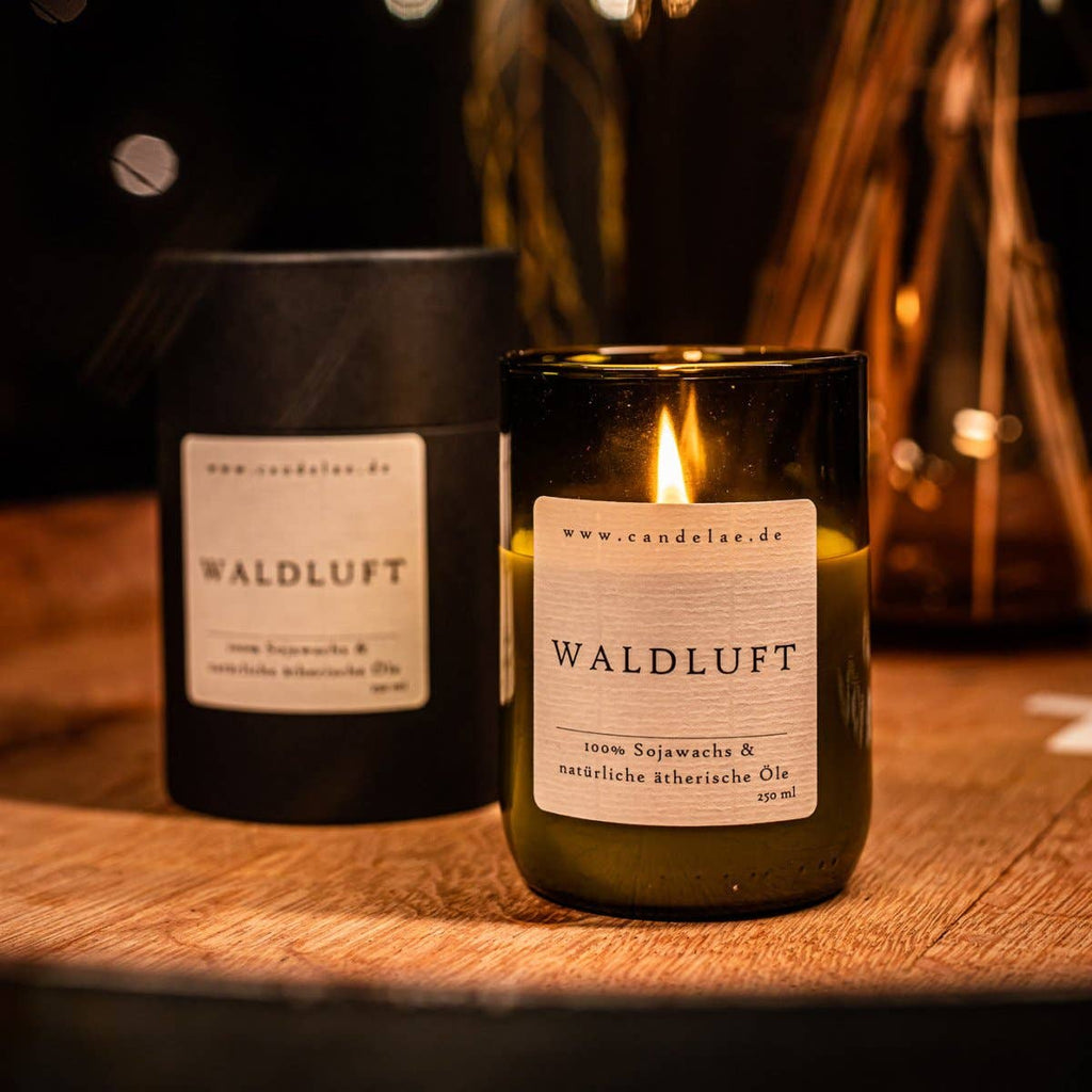 Forest Air – Soy Wax Scented Candle with Forest Scent from Recycled Wine Bottle