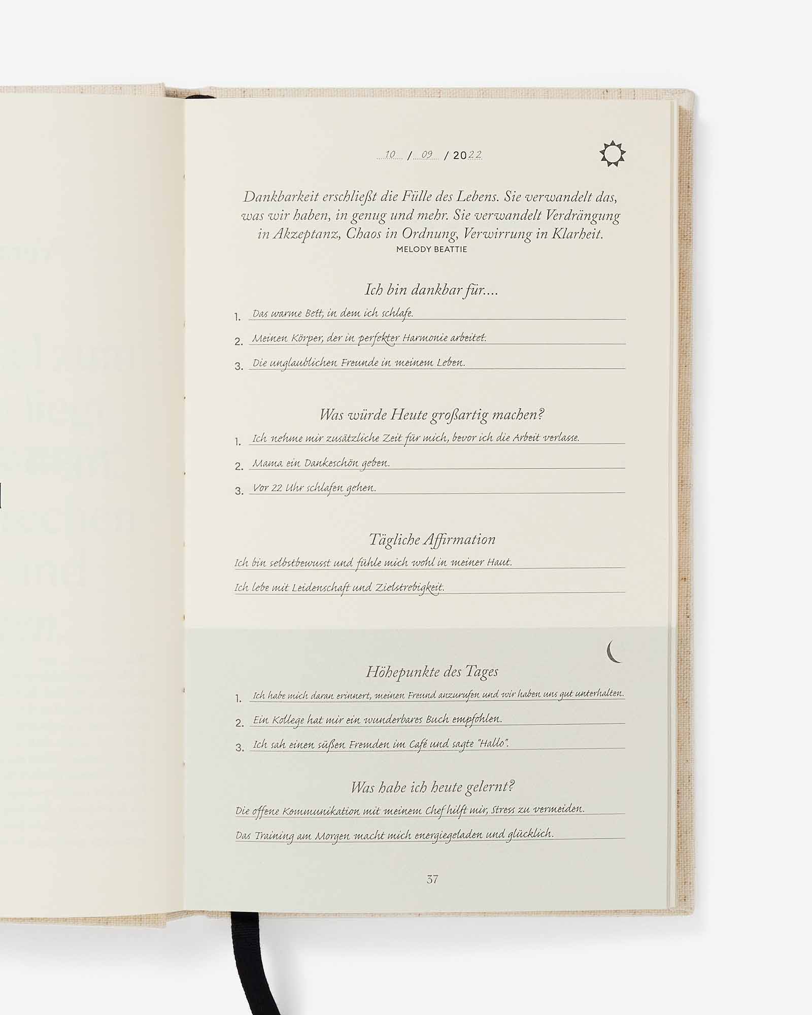 German The Five Minute Journal - Daily Guided Gratitude