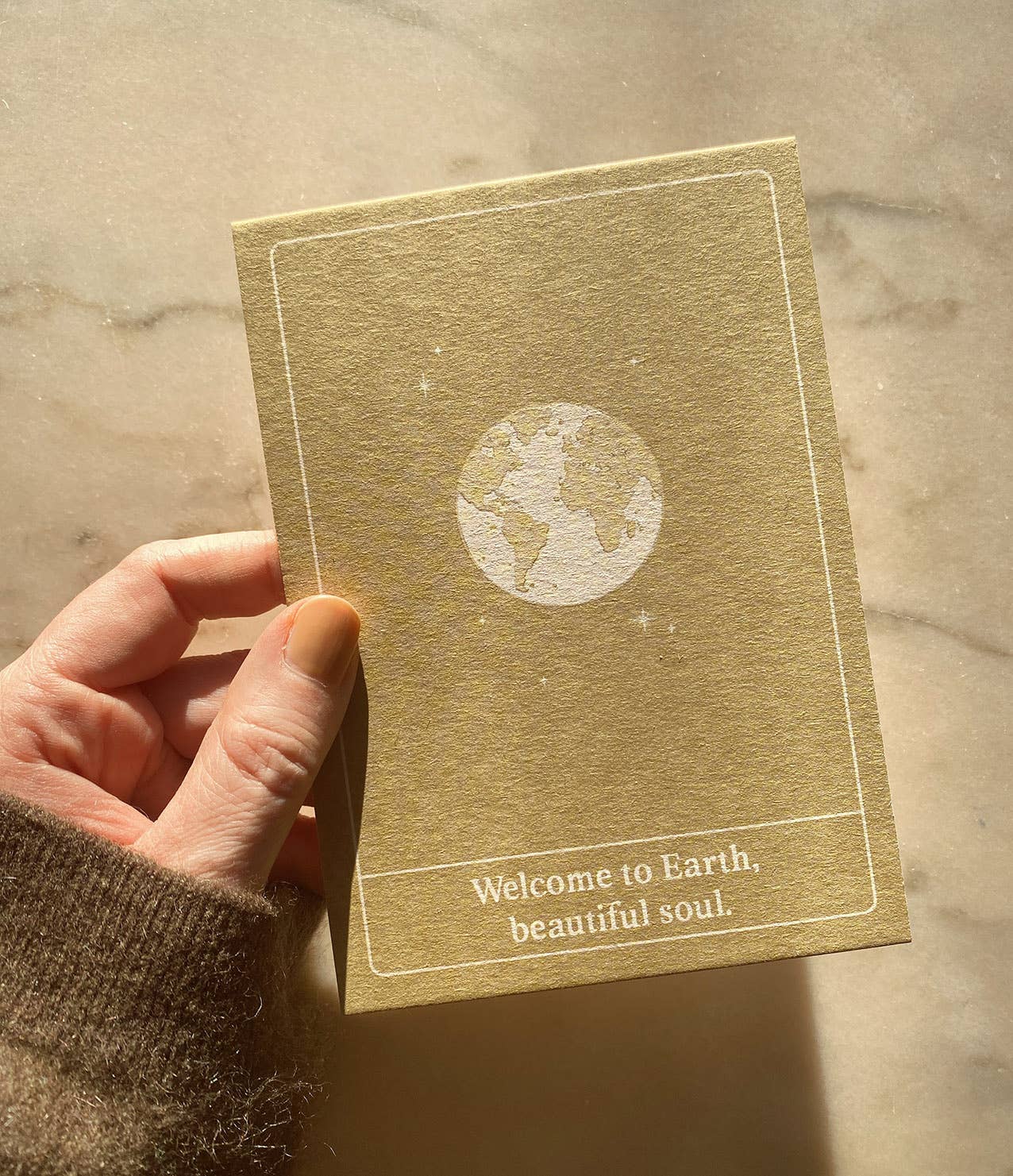 WELCOME TO EARTH, BEAUTIFUL SOUL - POSTCARD - BABY CARD