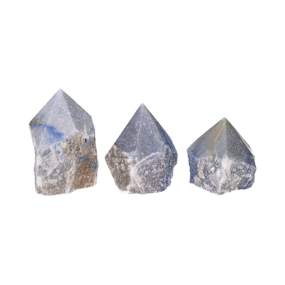 Semi-polished Blue Quartz Points: Pack 0,500 Kg