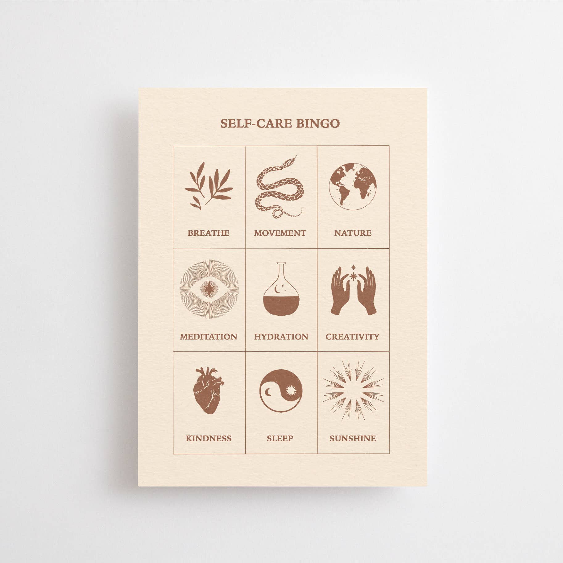 SELF-CARE BINGO  - POSTCARD - MINDFULNESS