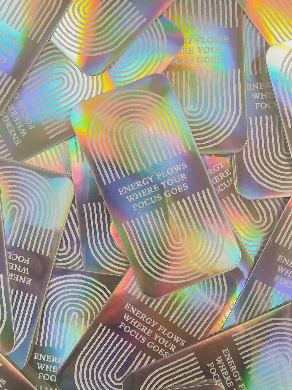 HOLOGRAPHIC STICKER - ENERGY FLOWS WHERE YOUR FOCUS GOES