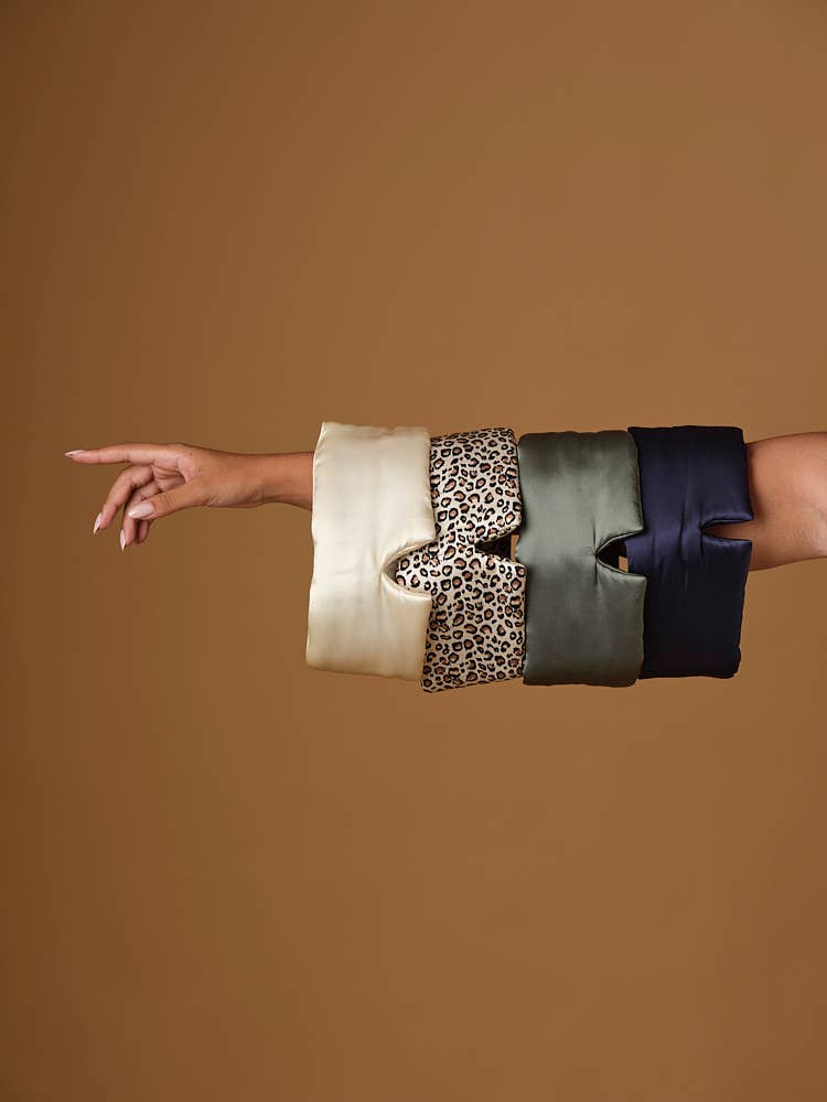 Pure Silk Sleep Mask Headband: Leopard