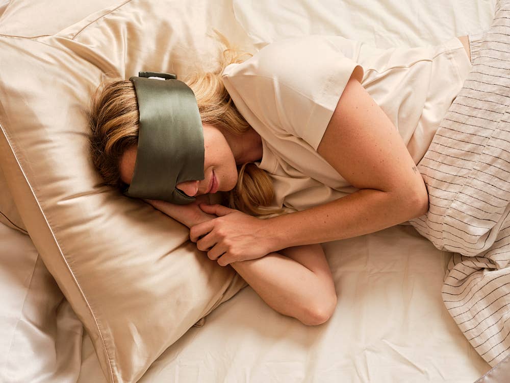 Pure Silk Sleep Mask Headband: Midnight blue