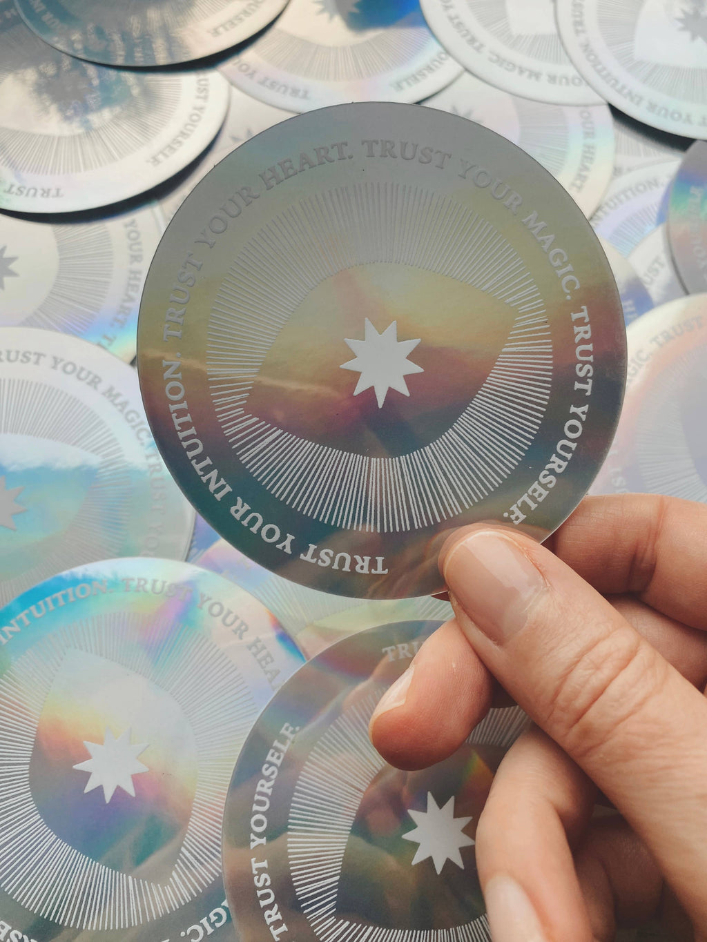 HOLOGRAPHIC STICKER TRUST YOUR MAGIC & INTUITION AFFIRMATION